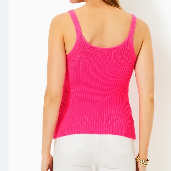 LILLY PULITZER BRISTOW TANK SWEATER PASSION FRUIT PINK - Picture 2 of 11